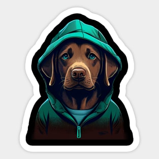 Labrador Retriever Wearing a Hoodie Sticker